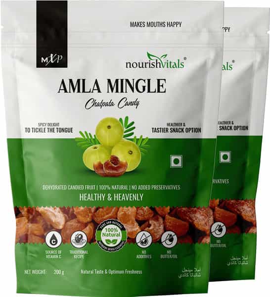 Nourishvitals Chatpata Amla Mingle Candy 200G X Pack Of 2 - Source Of Vitamin C Traditional Recipe