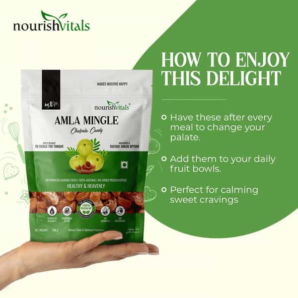 Nourishvitals Chatpata Amla Mingle Candy 200G X Pack Of 2 - Source Of Vitamin C Traditional Recipe