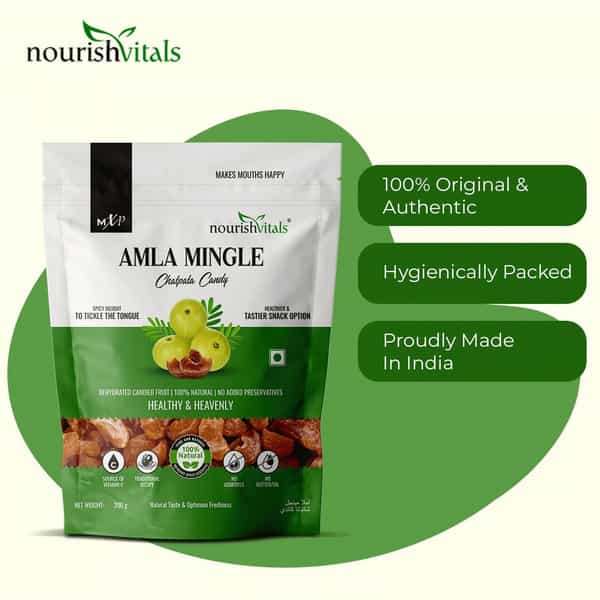 Nourishvitals Chatpata Amla Mingle Candy 200G X Pack Of 2 - Source Of Vitamin C Traditional Recipe