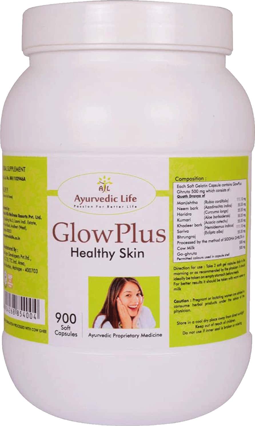 Al-ayurvedic Life Glow Plus - 900 Capsules Pack Of 5