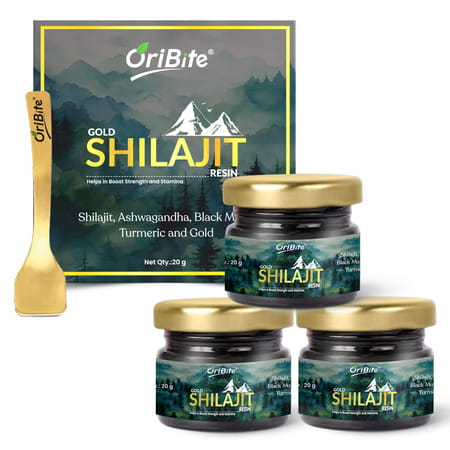 Oribite Gold Shilajit Resin With 24k Gold For Vitality 20g
