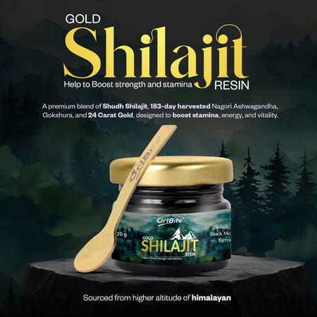 Oribite Gold Shilajit Resin With 24k Gold For Vitality 20g