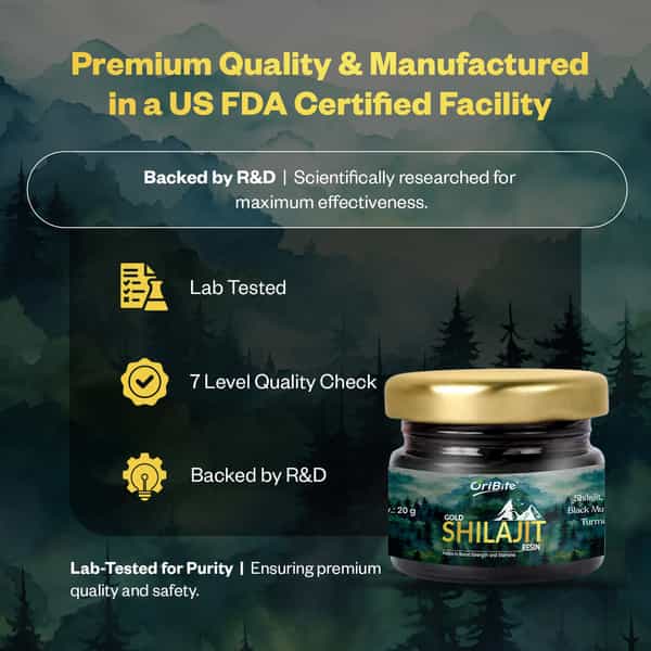 Oribite Gold Shilajit Resin With 24K Gold For Vitality 20G