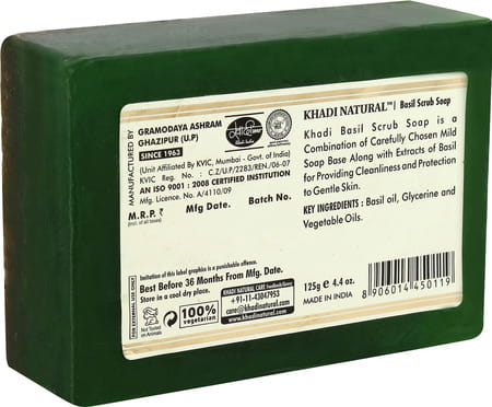 Khadi Natural Basil Scrub Soap 125 Gm