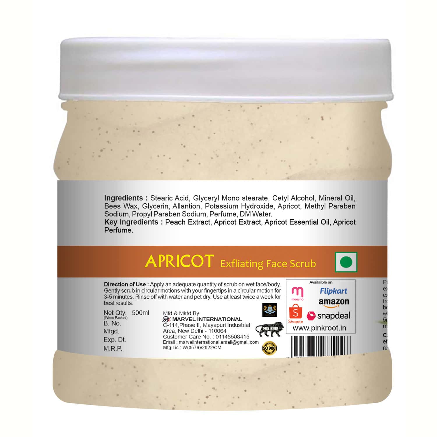 Buy PINK ROOT APRICOT EXFOLIATING FACE SCRUB 500ML Online & Get Upto 60