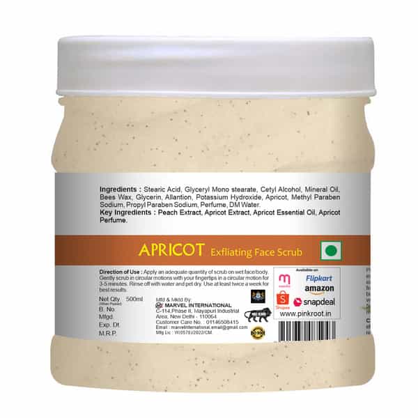 Pink Root Apricot Exfoliating Face Scrub 500Ml
