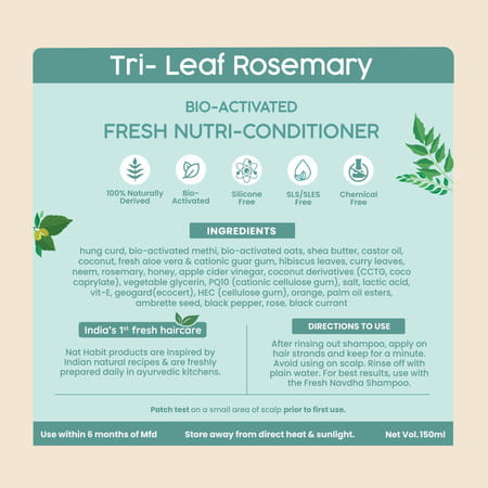 Nat Habit Trileaf Rosemary Conditioner For Hair Fall Control | For Dry & Damaged Hair - 150ml
