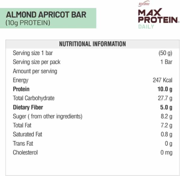 Ritebite Max Protein Daily - Almond Apricot 50G Bar - Pack Of 1