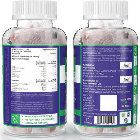 Nutrabud Melatonin 3mg Sleep Gummies | Sugar Free | Restful Sleep | Blackcurrant Flavor | 60 Gummies