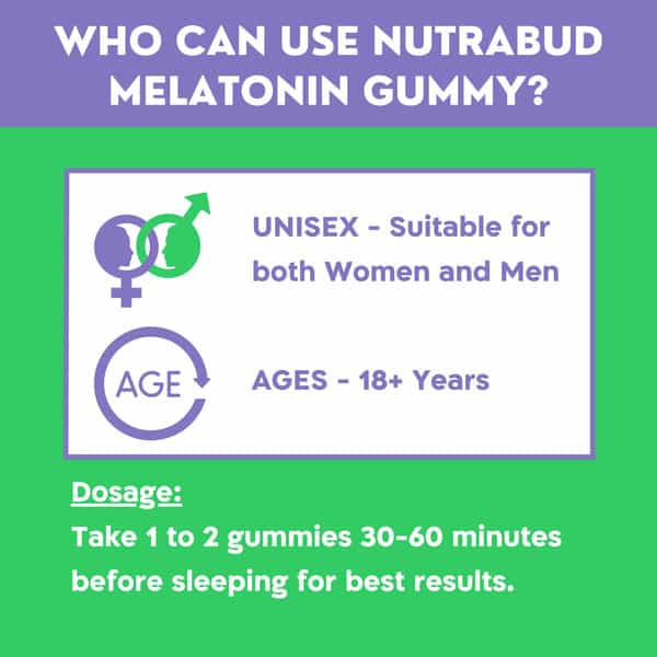 Nutrabud Melatonin 3Mg Sleep Gummies | Sugar Free | Restful Sleep | Blackcurrant Flavor | 60 Gummies
