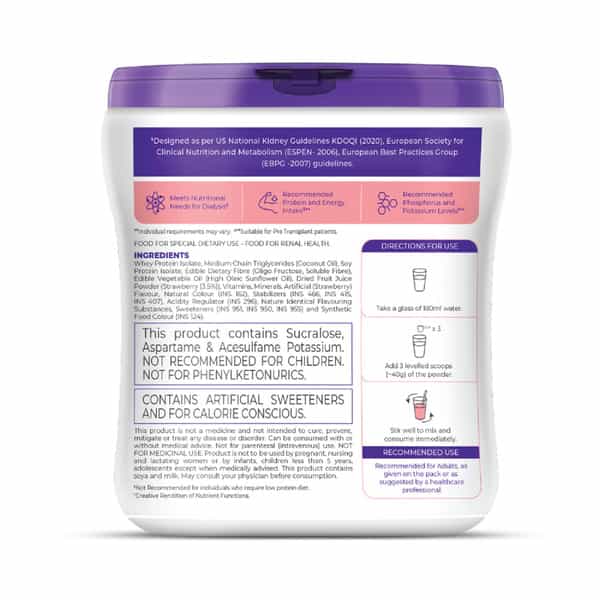 Celevida Dls Renal Nutrition Supplement Strawberry Flavour Sugar Free Jar 200Gm