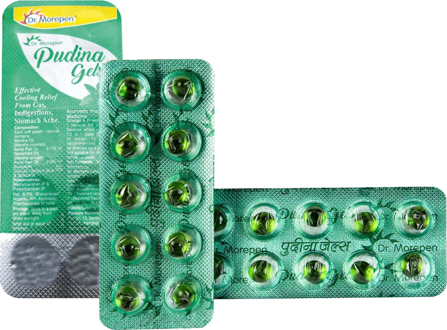Dr. Morepen Pudina Gels Acidity Relief Medicine For Indigestion And Gas Relief Pack Of 2 (2x10)