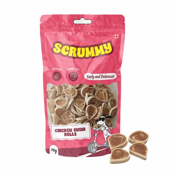 Scrummy Chicken Big Sushi Rolls Dog Treats | 70 G