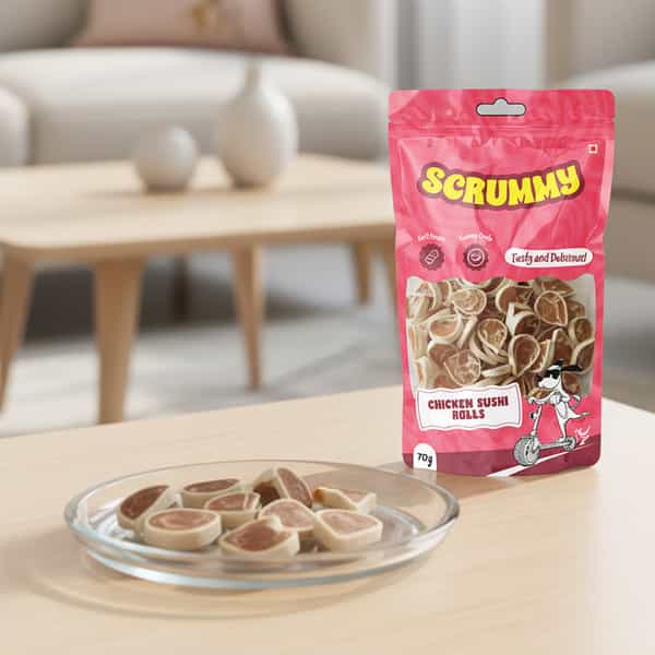 Scrummy Chicken Big Sushi Rolls Dog Treats | 70 G