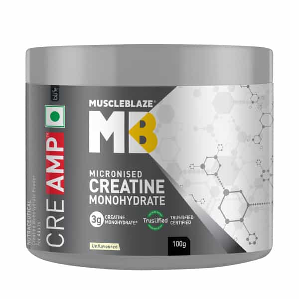 Muscleblaze Creatine Monohydrate Creamp | Trustified Certified Creatine (Unflavoured | 100 G)