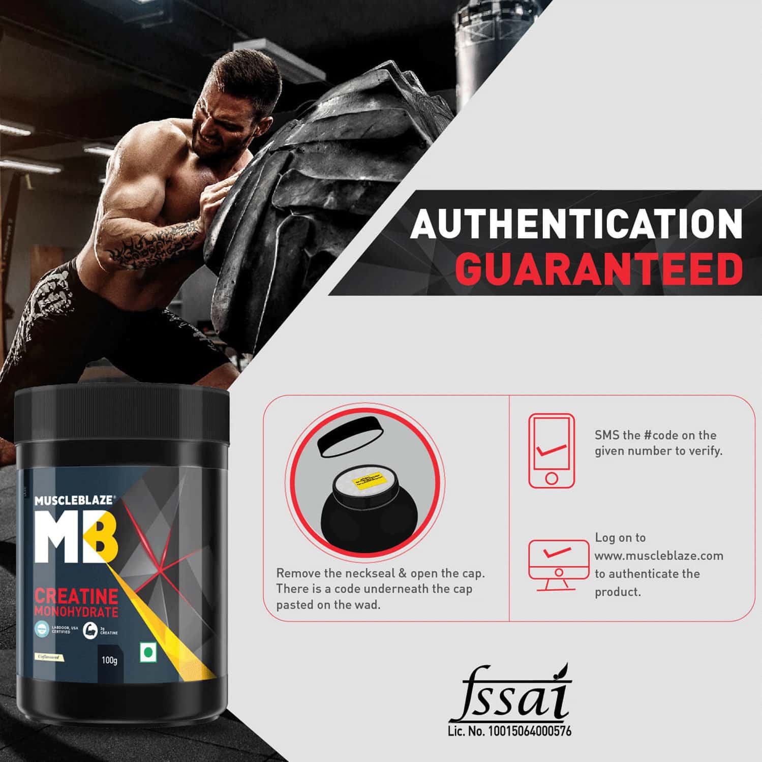 Buy MUSCLEBLAZE CREATINE MONOHYDRATE INDIA'S ONLY LABDOOR USA CERTIFIED