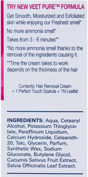 Veet Pure Hair Removal Cream Normal Skin Cucumber & Sage Extracts 100 Gm