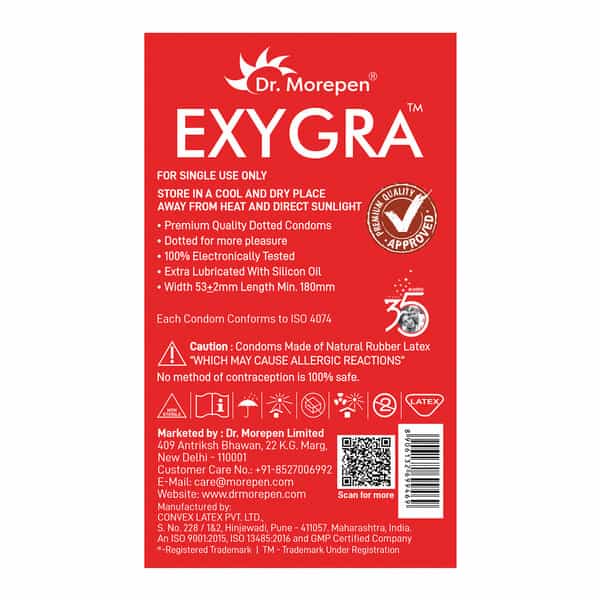 Dr. Morepen Exygra Dotted | Strawberry | Condom | 10 No's | Pack Of 2