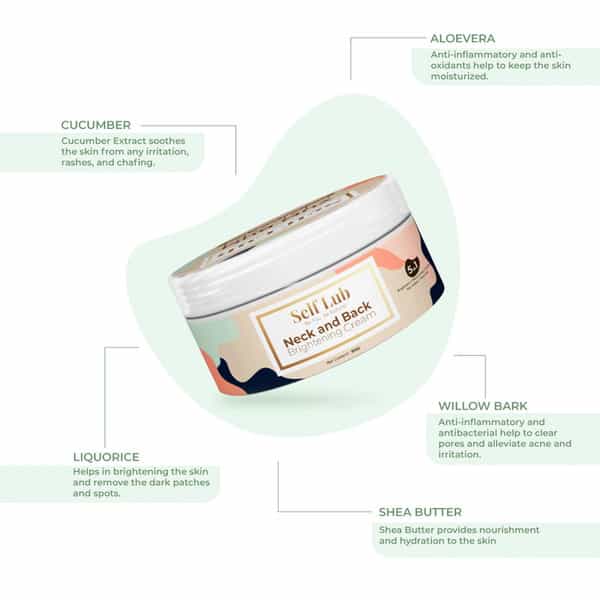 Self Lub Neck And Back Brightening Cream For Spotless And Bright Skin -200 Gms