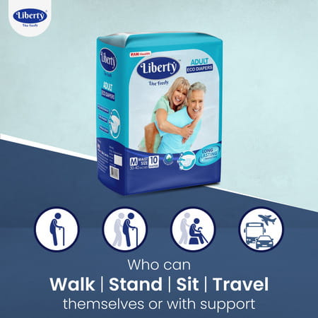 Liberty Eco Adult Diapers Medium (M) 30 Count Waist Size 30-40 Inch Pack Of 3 10 Count/Pack