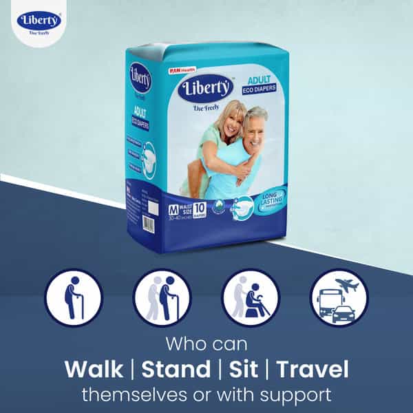 Liberty Eco Adult Diapers Medium (M) 30 Count Waist Size 30-40 Inch Pack Of 3 10 Count/Pack