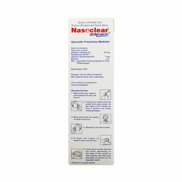 Nasoclear Ultra Wash Bottle Of 100Ml Nasal Spray