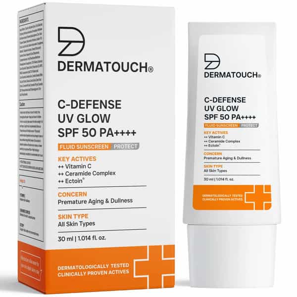 Dermatouch C-Defense Spf 50 Pa++++ Fluid Sunscreen | For All Skin Types | 30Ml