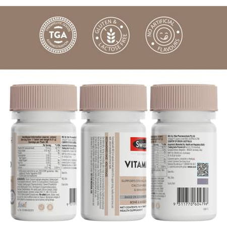Swisse Ultiboost Vitamin D3 Supplement For Immunity | Bones&Muscle Health (90 Tablets)
