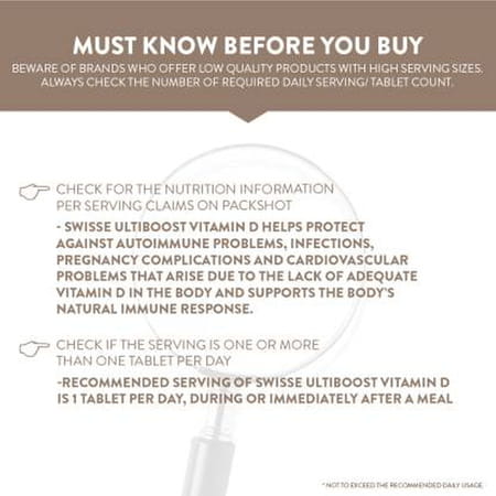 Swisse Ultiboost Vitamin D3 Supplement For Immunity | Bones&Muscle Health (90 Tablets)