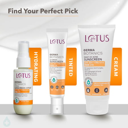 Lotus Dermabotanics Daily Uv Acne 5% Hyaluronic Complex + Vitmain E Sunscreen Spf 50 & Pa ++++ (50G)