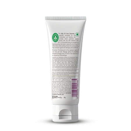 Lotus Dermabotanics Daily Uv Acne 5% Hyaluronic Complex + Vitmain E Sunscreen Spf 50 & Pa ++++ (50G)