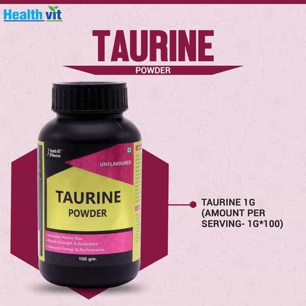 Healthvit Fitness Taurine Powder - Unflavoured -100Gm
