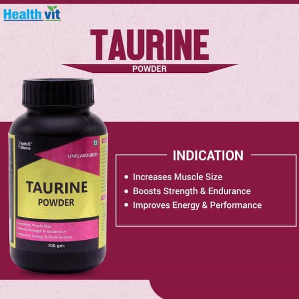 Healthvit Fitness Taurine Powder - Unflavoured -100Gm