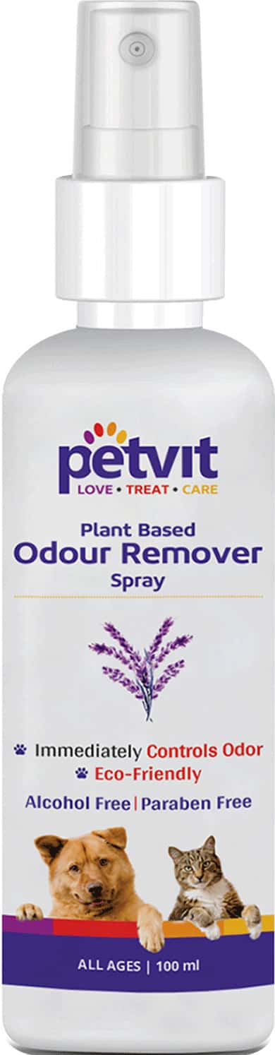 Petvit Odor Remover Spray With Lavender-Eliminate Bad Breath Ph-Balance For All Breed Dog &Cat100ml