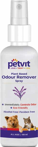 Petvit Odor Remover Spray With Lavender-Eliminate Bad Breath Ph-Balance For All Breed Dog &Cat100ml