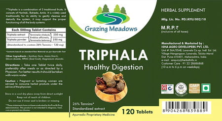 Grazing Meadows Triphala 500 Mg - 120 Tablets (Pack Of 5)
