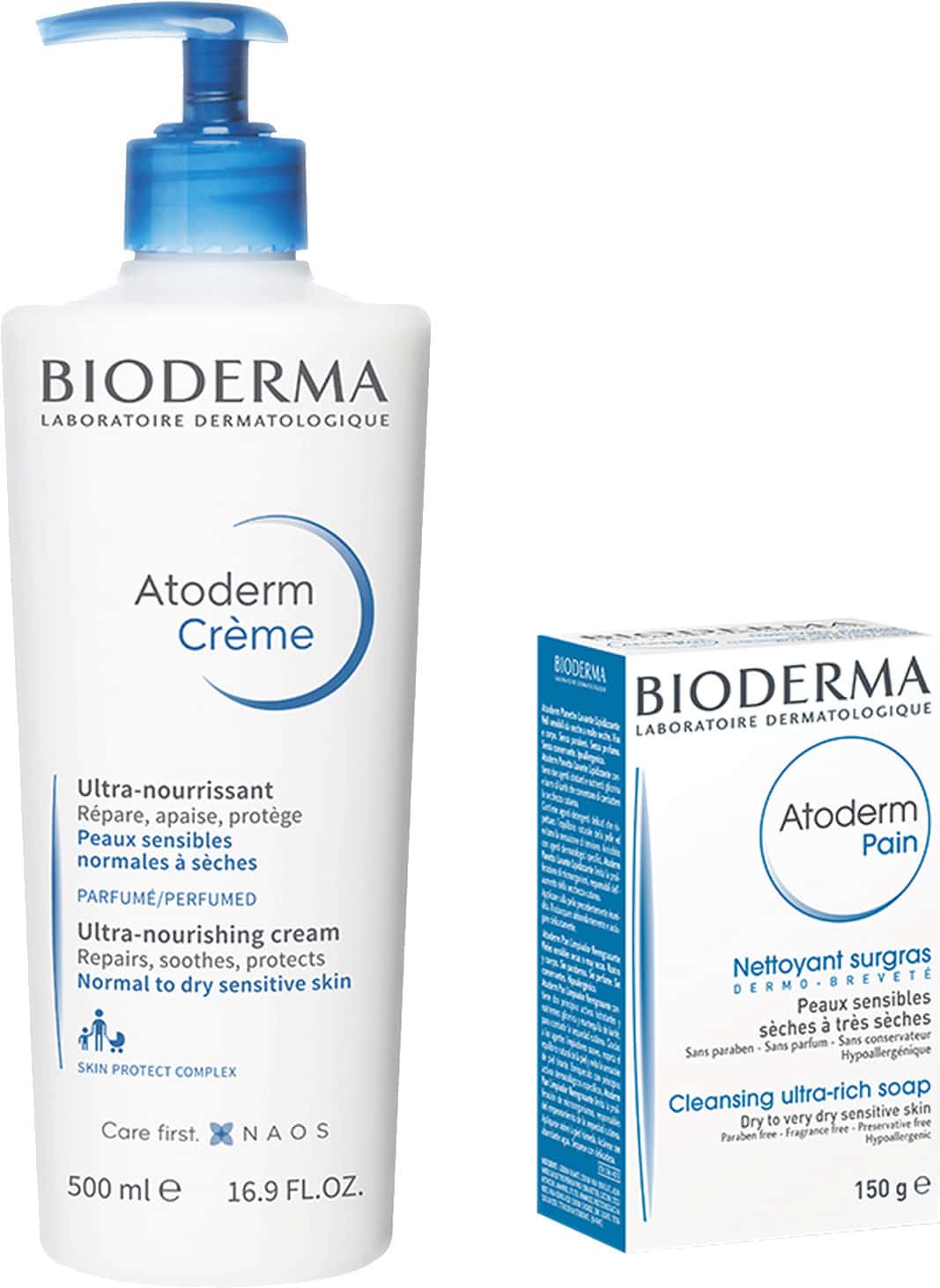 Bioderma Atoderm Combo Ultra-nourishing Moisturizer And Intensive Rich Soap Dry To Very Dry Skin