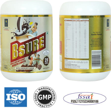 Bsure - For A Life Complete Balanced Nutritional Supplement Dutch Chocolate Flavour 400 G(Pack Of 2)
