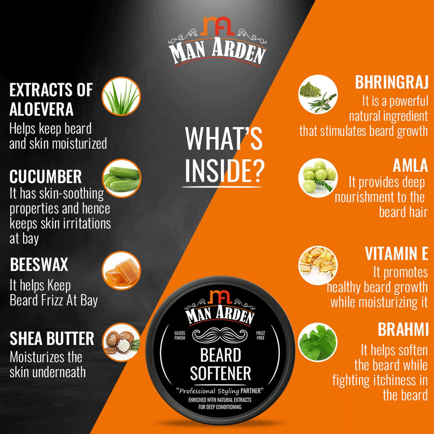 Buy MAN ARDEN BEARD SOFTENER PROFESSIONAL STYLING FOR GLOSS FINISH