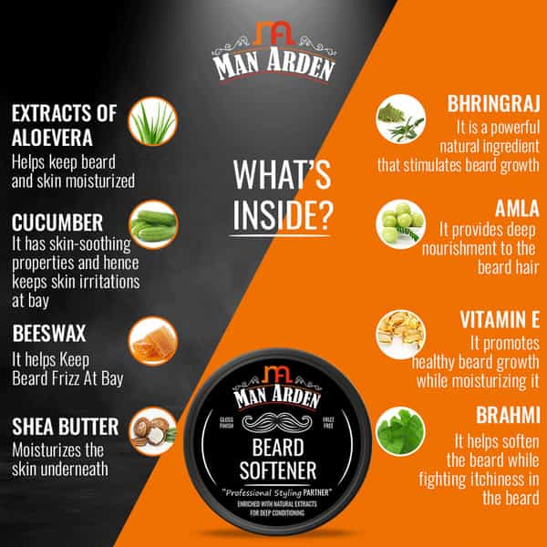 Man Arden Beard Softener Professional Styling For Gloss Finish Healthy Beard Growth 50Gm