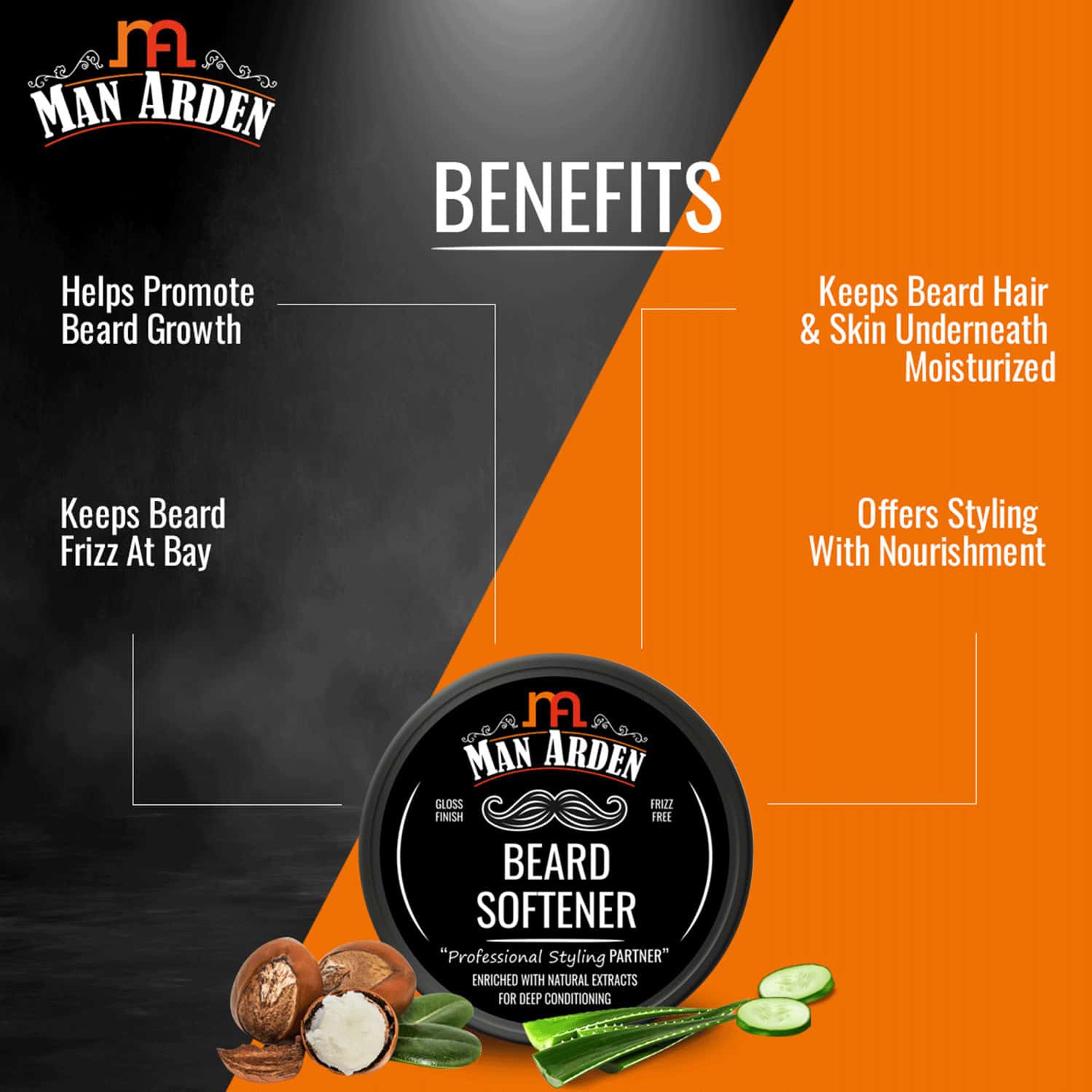 Buy MAN ARDEN BEARD SOFTENER PROFESSIONAL STYLING FOR GLOSS FINISH