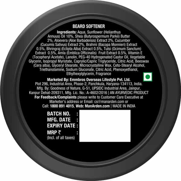Man Arden Beard Softener Professional Styling For Gloss Finish Healthy Beard Growth 50Gm