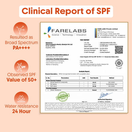 Aravi Organic Sunscreen Body Lotion With Spf 50 Pa++++ - Protects | Hydrates & Brightens Skin 200ml