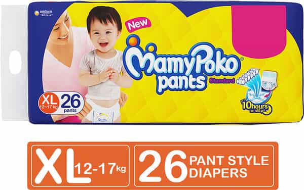 Mamy Poko Baby Pants Standard Pant Style Extra Large Diapers - 26 Count