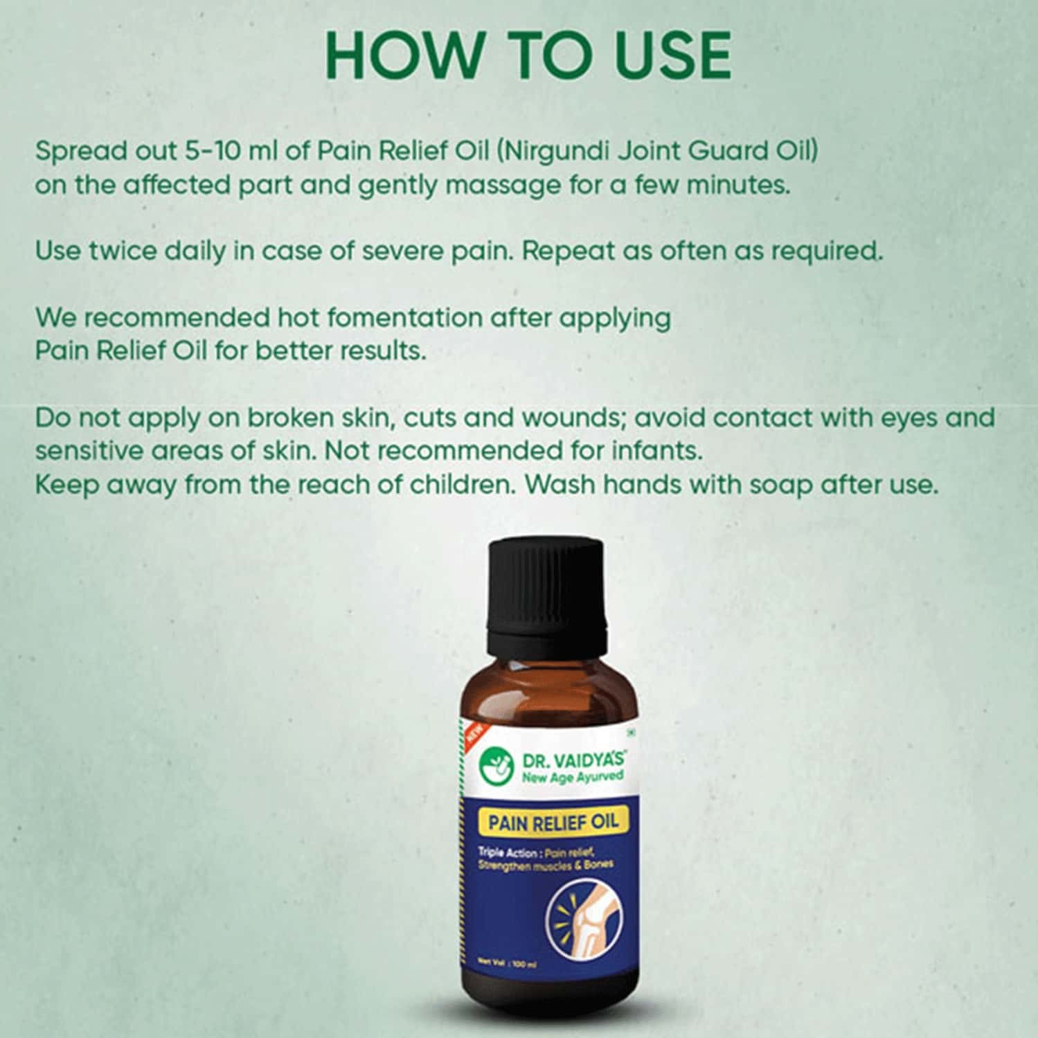 Buy DR. VAIDYA'S PAIN RELIEF OIL AYURVEDIC OIL FOR JOINT AND MUSCLE