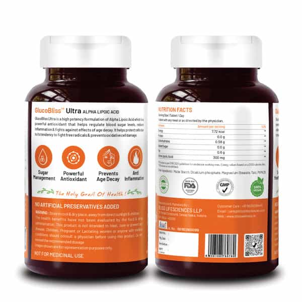 Bliss Welness Alpha Lipoic Acid Supplement (Ala) | For Sugar Management | 60 Tablets (Pack Of 2)