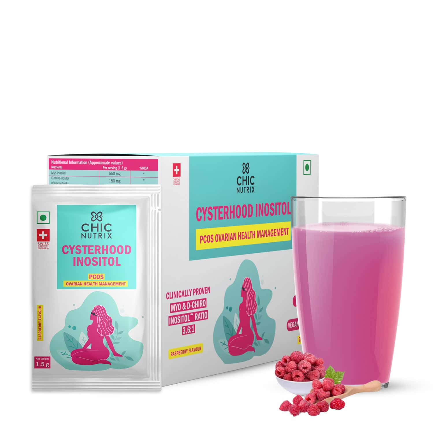Chicnutrix Cysterhood Inositol - Pcos Ovarian Health Management | 20 Sachets