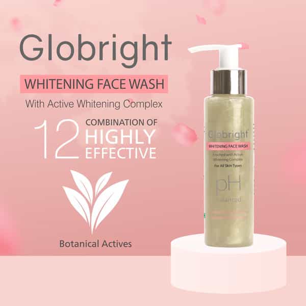 Globright Whitening Face Wash 100 Ml | Berberry & Green Tea | Paraben Free (Pack Of 2)
