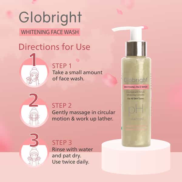 Globright Whitening Face Wash 100 Ml | Berberry & Green Tea | Paraben Free (Pack Of 2)