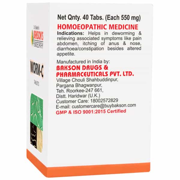 Baksons Homoeopathy Worm-C Tablet 40 No's